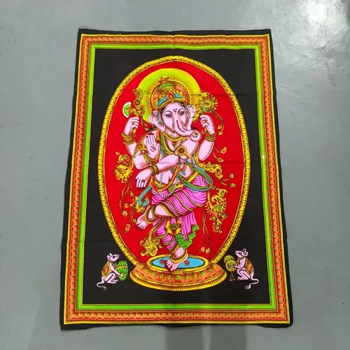 Tapiz Dioses India 100 X 80 Cm Importado Con Lentejuelas