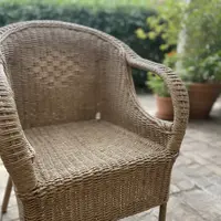 Juego 4 Sillones Jardin Artesanales Simples Pushkar Tienda Marrón Claro