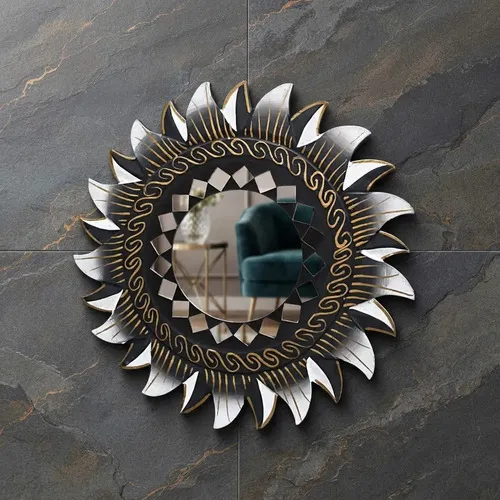 Espejos Importados Indonesia 30 Cm Sol Y Luna Con Madera Zen