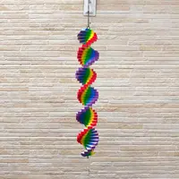 Llamador De Angel Importado Indonesia Madera Remolino Multicolor