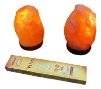 Lampara De Sal De Himalaya 2 Kgs Aprox Importadas C Conector Madera