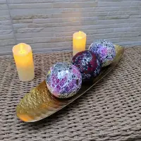 Juego Importado X 3 Esferas Decorativas 10cm C/u Venecita Mix Modelo 1