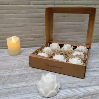 Pack X 9 Velon Cera Vegetal Importado 5 Cm Ideal Regalo  Blanco Velon Loto 100 Fl Oz