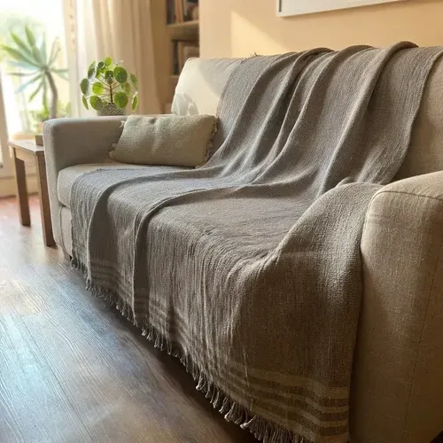 Manta Rustica Colcha Artesanal Cama O Sillon Pushkar Tienda