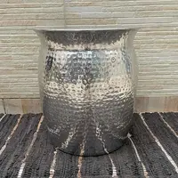 Puf Aluminio De India 43 Cm Taburete Importado Tendenacia