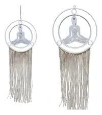 Colgante Metal Hilo Tira Importados Decorativas De India Blanco Buda Meditando