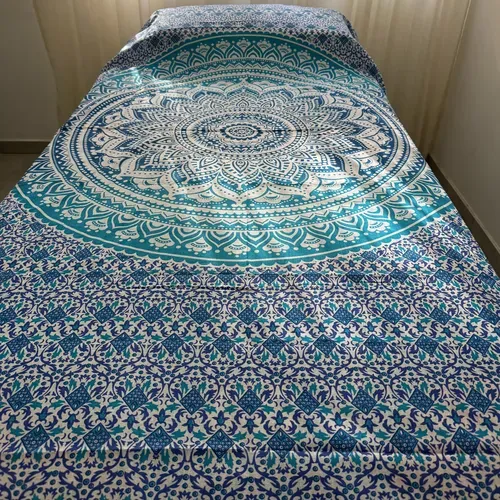 Manta De India 2x1.4 Mts Algodon Hindu Cubrecama Lona Tapiz