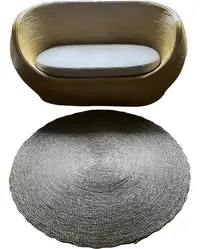 Alfombra 120 Cm Importada Indonesia Carpeta Seagrass Natural 1.2 M Gris