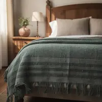 Manta Rustica Artesanal 230x240cm Hilado Fino Estilo Country