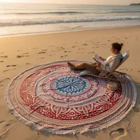 Manta Circular Hindú 2 Metros  Mandala De India Flor De Loto