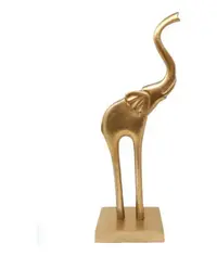 Escultura Elefante 100% Aluminio Importado Oriente 35 Cm Zen