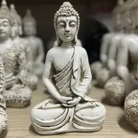 Buda Jardin Apto Exterior Portavela Resina Pushkar Tienda Blanco