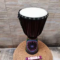 Djembe Artesanal Tambor Cuero Madera Importad Pushkar Tienda Marrón Claro