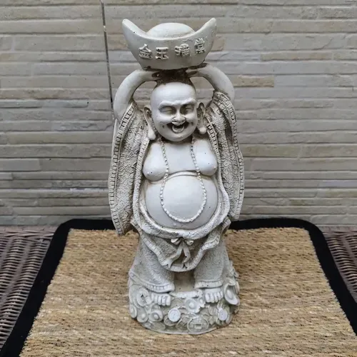 Estatuilla Buda Loto Resina Apto Exterior Ideal Jardín Deco