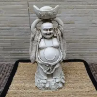 Estatuilla Buda Loto Resina Apto Exterior Ideal Jardín Deco