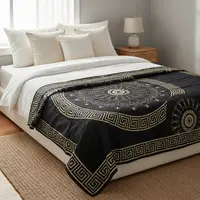 Manta Cubrecama De Algodón Hindu 2y1/2p Mandala Cubresillon