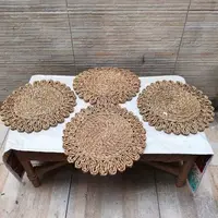 Juego X 4 Plato De Sitio Importado 35 Cm Seagrass Marrón