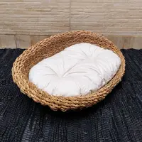 Puf 40cm Natural Con Almohadon Ideal Para Mascota Deco Fiaca Marrón Claro