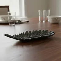 Centro Mesa Hoja Aluminio Importado Oriente 25cm Posa Llave