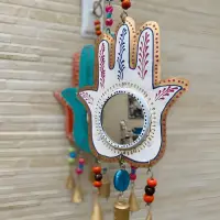 Mano Fatima De Metal De India Móvil Decorativo Hindú Campana
