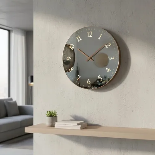 Reloj De Pared Grande Analógico Decorativo Pushkar Negro