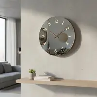 Reloj De Pared Grande Analógico Decorativo Pushkar Negro
