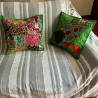 Fundas De Almohadón Bordadas 40cm Importadas India Patchwork