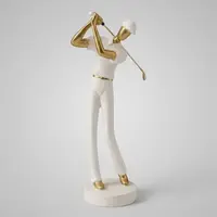 Escultura Estatua Golfista Decorativa Diseño Exclusivo Blanco 2