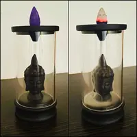 Cascada Humo 13 Cm Cristal Buda Importado + 10 Conitos