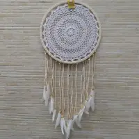 Atrapasueños Plumas Importado Indonesia Diseño Crochet 94 Cm