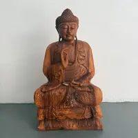 Estatua Gigante Buda 100 Cm Meditando Madera Tallada Impo.