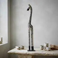 Estatuilla Cebra 150cm Madera Importado India Oriente Blanco