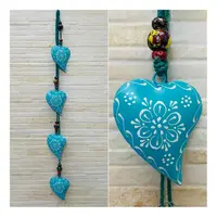 Movil Tira 4 Corazones Importados India Metal Pintado