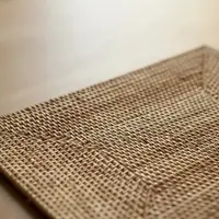 Plato De Sitio Individual Ratan Natural Importado 40 X 30 Cm Marrón Claro