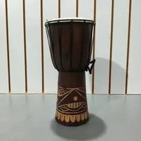 Djembe Instrumento Artesanal Tallado Indonesia Tambor Marrón