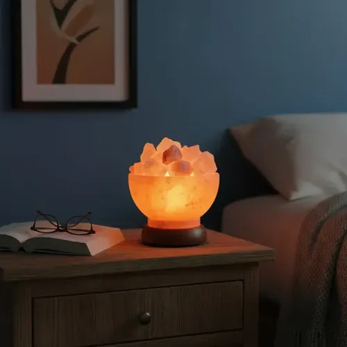 Cuenco De Sal Del Himalaya Energetica Importada Decorativa Rosa Claro