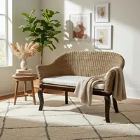 Sillon Doble De Indonesia Seagrass Y Madera Pushkar Tienda Marrón