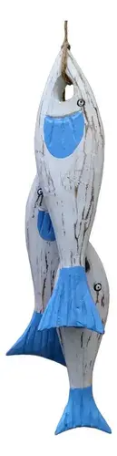 Movil Decorativo Tira Pez Artesanl Colgante Madera Indonesia