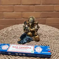 Estatuilla Resina Ganesha Reposando Traída D India Importado