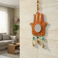 Mano Fatima De Metal De India Móvil Decorativo Hindú Campana