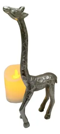 Estatuilla Jirafa Aluminio Import Oriente Deco Hogar 25 Cm