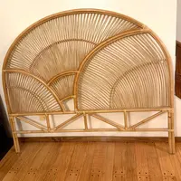 Respaldo Cabecera Cama Sommier Bamboo Decorativo Importado Marrón Claro