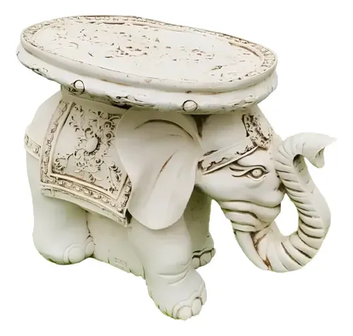 Estatua Elefante Resina Apto Exterior 45 Cm Mesa Ratona Zen