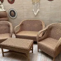 Set Sillon Triple + 2 Sillones Simples + Mesa Pushkar Tienda Marrón