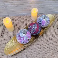 Juego Importado X 3 Esferas Decorativas 10cm C/u Venecita Mix Modelo 1