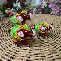 Set De 3 Elefantes De Resina Importados De India Abundancia