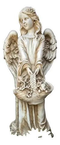 Estatua Angel Protector Apto Exterior 60 Cm Pushkar Tienda Blanco