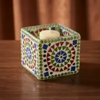 Fanal Porta Vela Importado India Cuadrado Venecitas Pushkar Modelo 1