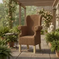 Sillón Niños Natural Artesanal Fibra Natural Únicos Pushkar Marrón Claro
