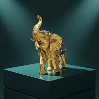 Elefante Deco Abundancia Importado Incrustacion Fantasías Gris Oscuro